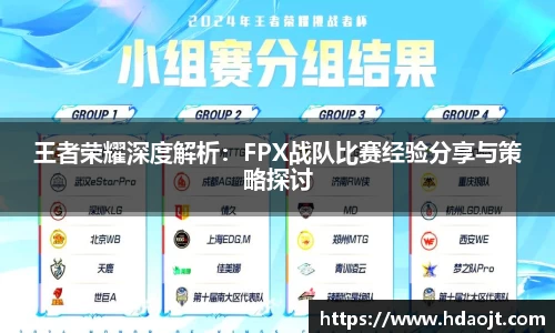 王者荣耀深度解析：FPX战队比赛经验分享与策略探讨